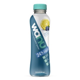 wanu water, Prebiotic Fiber & Nutrient Infused Flavored Water w/Gut Health & Immunity Benefits, 100% Vitamin B12 for Natural Energy, Blueberry Lemonade, 16oz Bottles (Pack of 12)
