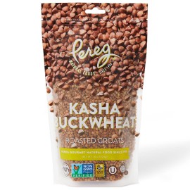Pereg Roasted Buckwheat (16 Oz) - 100% Natural Buckwheat groats - gluten Free & Non gMO - Kasha Hulled Buckwheat groats - Wheat & Rice Alternative - Made in USA - Resealable Packing