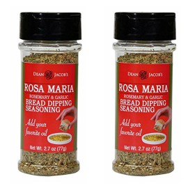 Dean Jacob's Rosa Maria Bread Dipping Seasoning 2.7oz Stacking Jars 2 pack - a delicious Rosemary and Garlic Herb Blend