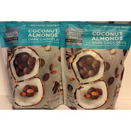 Edward Marc ( 2 Pack ) Dark Chocolate Coconut Almonds, 32 Oz. Each Bag