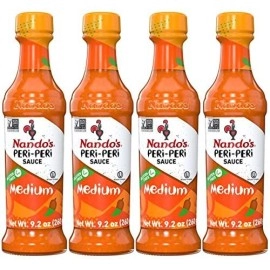 Nandos Medium Peri-Peri Sauce - Medium Heat Flavorful Hot Sauce Gluten Free Non Gmo Kosher - 91 Oz (4 Pack)