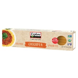 Explore Cuisine Organic Chickpea Spaghetti - 8 Oz Pack Of 6 - Easy-To-Make Pasta - High In Plant-Based Protein - Non-Gmo Gluten Free Vegan Kosher - 24 Total Servings