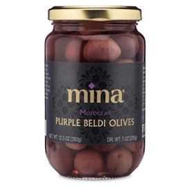 Mina Purple Beldi Olives Premium Handpicked And Naturally Cured - Gluten Free Low Carb Vegan - Great Keto Snacks To Go - 12.5 Oz