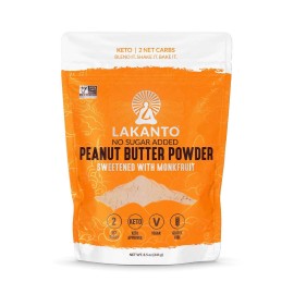 Lakanto Peanut Butter Powder - Sweetened With Monk Fruit Sweetener 6G Protein Powdered Pb From Roasted Peanuts 2G Net Carbs Keto Vegan Gluten Free Smoothies Sauces Baking (8.5 Oz)
