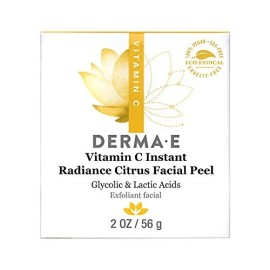Derma E Vitamin C Instant Radiance Citrus Facial Peel, Resurface Skin, Non-Abrasive Peel, Smooth Skins Texture