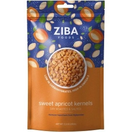 Ziba Foods Wild Grown Sweet Apricot Kernels | Non-Gmo, Vegan, Whole 30 Friendly & Keto, Paleo, Dry Roasted Superseed | Wild Grown Superfood Naturally High In Vegan Protein And Omega 3S, 5.3 Oz