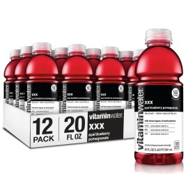 Vitaminwater Xxx, Electrolyte Enhanced Water W/ Vitamins, Aai-Blueberry-Pomegranate Drinks, 20 Fl Oz, 12 Pack