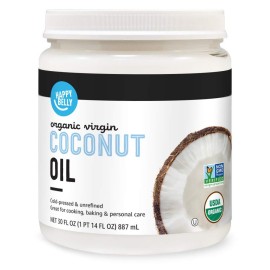 groceryeshop Brand - Happy Belly Organic Virgin Coconut Oil, 30 Fl Oz