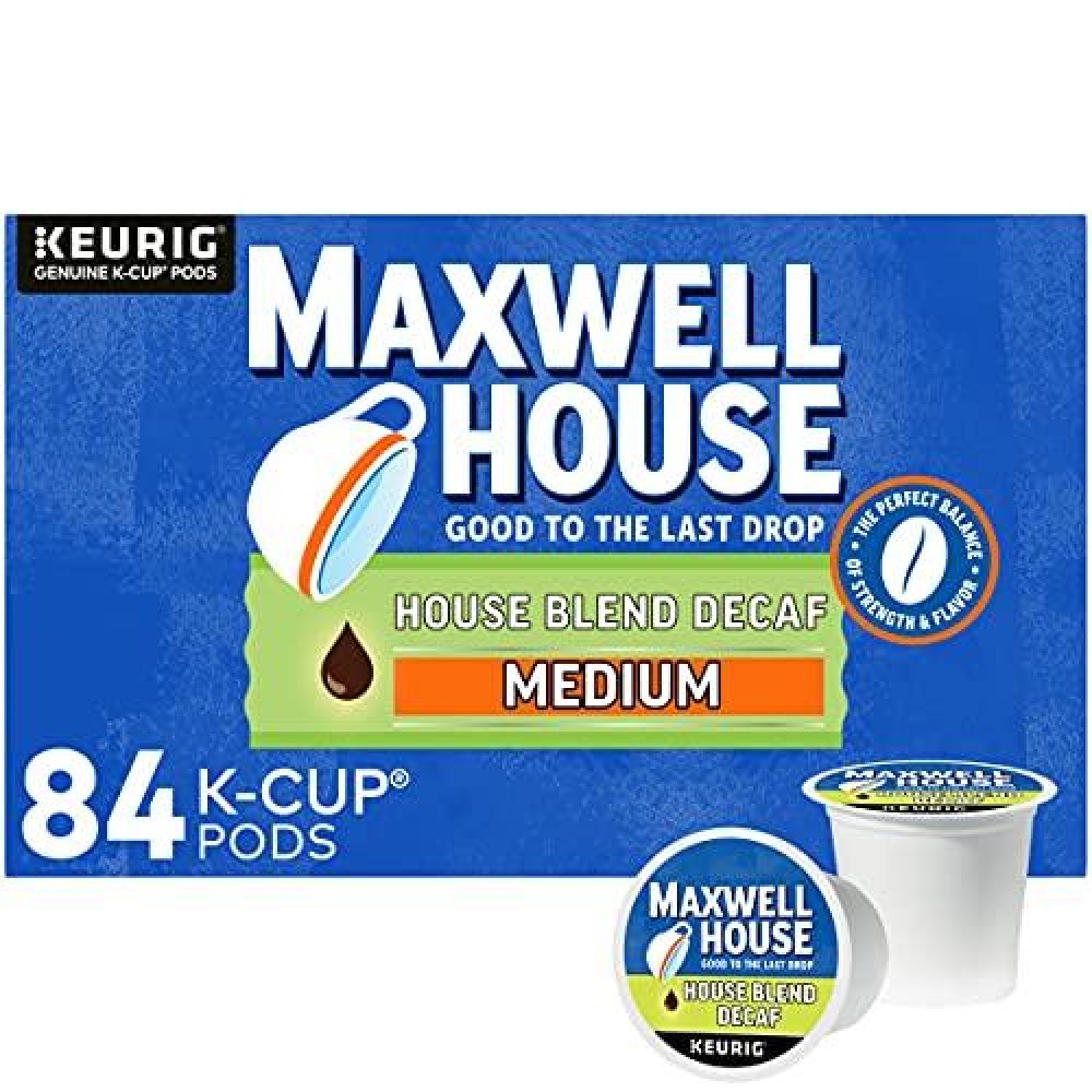 Maxwell House Decaf House Blend Medium Roast K-Cup Coffee Pods (84 Ct., Box)