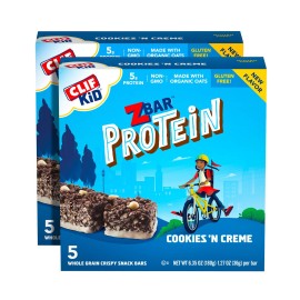 Clif Kid Zbar - Protein Granola Bars - Cookies And Creme Flavor (1.27 Ounce Gluten Free Bars Lunch Box Snacks 10 Count)