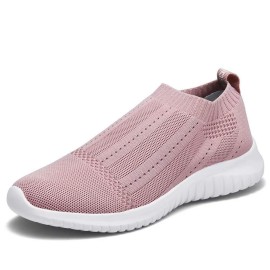 Konhill Womens Casual Walking Shoes Breathable Mesh Work Slip-On Sneakers 65 Us Mauve,37
