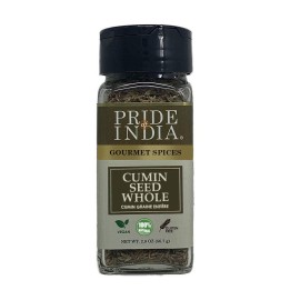 Pride Of India - Cumin Seed Whole - Gourmet Indian Spice - Excellent For Culinary Uses - Fresh And Quality Seeds - Adds Flavor & Aroma - Easy To Use - 2 Oz. Small Dual Sifter Bottle