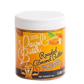 Laurels Butter - Keto Roasted Smooth Almond Butter - Healthy Nut Butter Snack, Low Carb, No Sugar, Non Gmo, Gluten Free, Lightly Salted- 8 Oz Jar