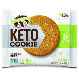 Lenny & Larry's Keto Cookie, Coconut, Soft Baked, 8g Plant Protein, 3g Net Carbs, Vegan, Non-GMO, 1.6 Ounce (Pack of 12)