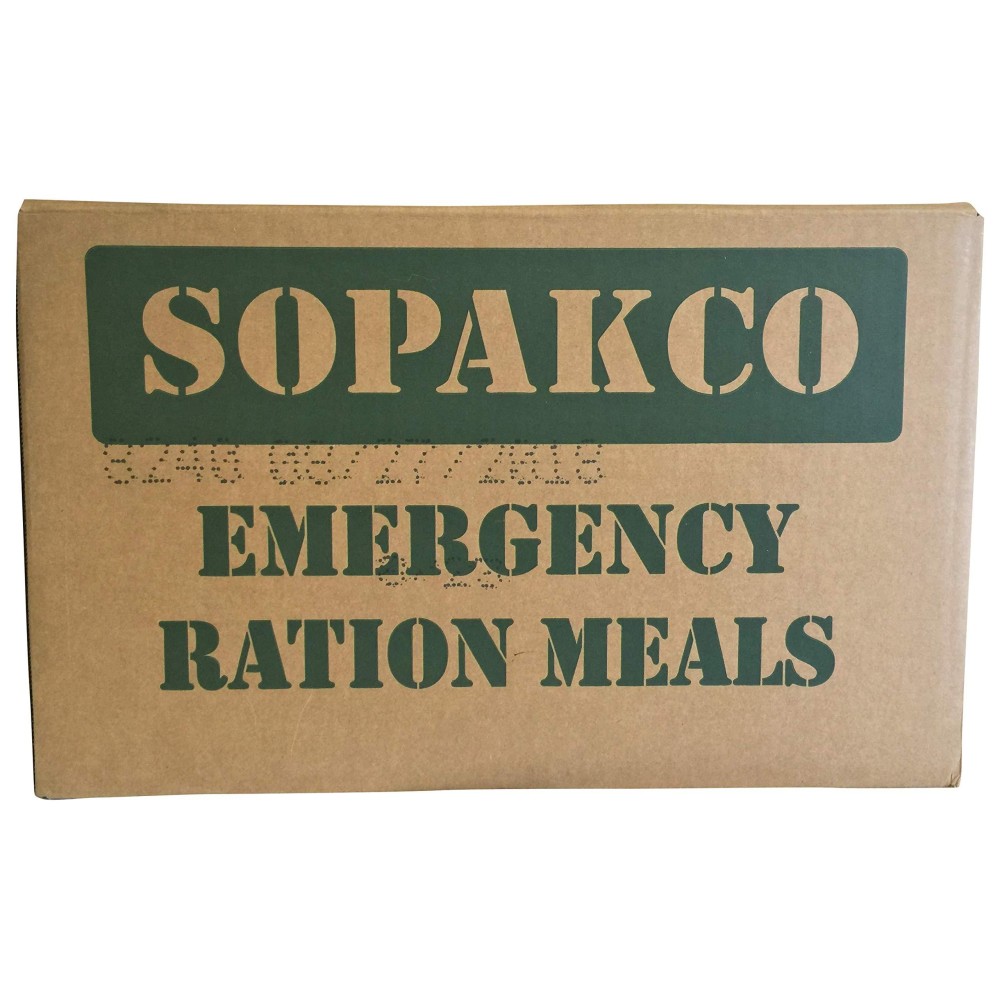 8/2018 Pack Date - 8/2023 Expiration Sopakco With 16 Sure-Pak Mres-Reduced Sodium Food Rations-Meals Ready To Eat-2018 Manufacture Date