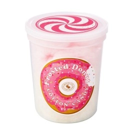 Frosted Donut Gourmet Flavored Cotton Candy - Unique Idea for Holidays, Birthdays, Gag Gifts, Party Favors