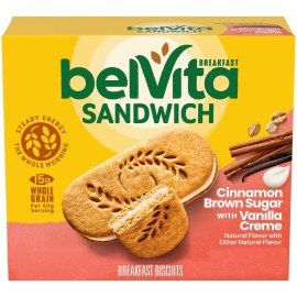 Belvita Breakfast Sandwich Cinnamon Brown Sugar With Vanilla Creme Breakfast Biscuits, 5 Packs (2 Sandwiches Per Pack)