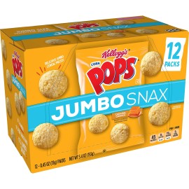 Kelloggs Corn Pops Jumbo Snax Cereal Snacks Caramel Crunch On The Go 12 - .45 Oz Bags 12 Count(Pack Of 4)