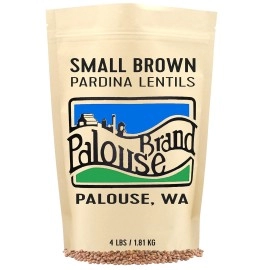 Brown Lentils Dry Family Farmed In Washington State 100 Desiccant Free 4 Lbs Sproutable Non-Gmo Project Verified Kosher Resealable Kraft Bag