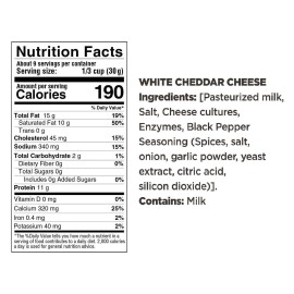 Moon Cheese Bites, White Chedda Black Peppa, 10-Ounce 1-Pack, 100% Real Cheese, Protein, Keto, After-School or Lunch Snack