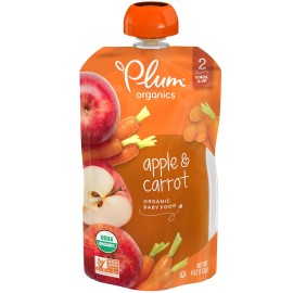 Plum Organics Stage 2 Organic Baby Food Apple & Carrot 4 Ounce Pouch 4 Ounce