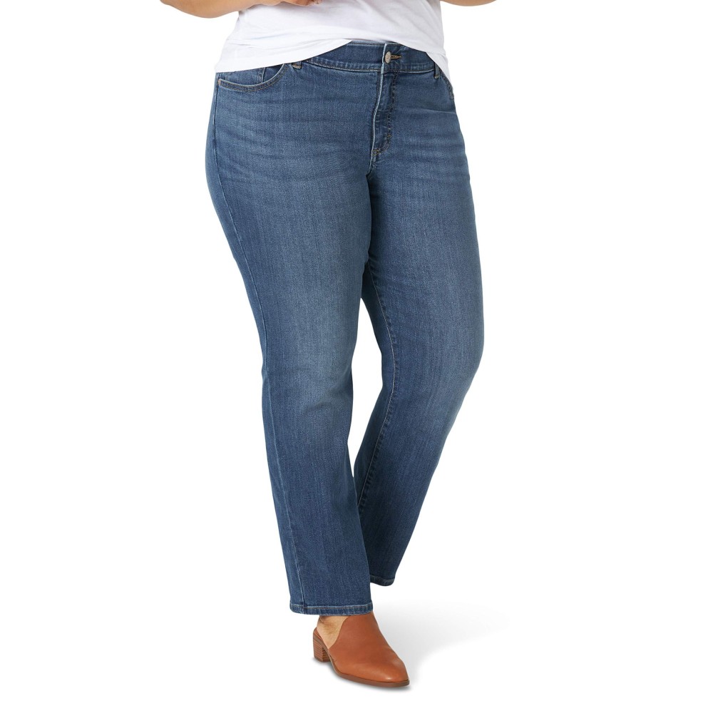 Lee Womens Size Flex Motion Regular Fit Straight Leg Jean, Seattle, 22 Plus Petite