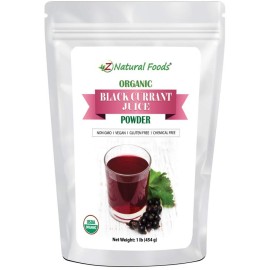 Organic Black Currant Juice Powder - Superfood Berry Drink Mix Supplement - Mix In Smoothies, Shakes, Tea, Cooking Baking Recipes - Non Gmo, Gluten Free, Vegan, Kosher - 1 Lb