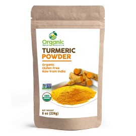 Organic Turmeric Root Powder | 8Oz Or 16 Oz (1 Lbs) | Lab Tested For Heavy Metal And Purity, Resealable Kraft Bag, Non-Gmo, Curcumin Powder - 100% Raw From India, By Shoposr (8Oz)
