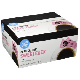 groceryeshop Brand - Happy Belly Zero Calorie Pink Saccharin Sweetener, 1000 Count (Previously Sugarly Sweet)
