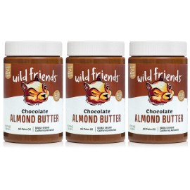 Wild Friends Foods Chocolate Almond Butter, 16Oz Jars, Gluten-Free, Non-Gmo, Palm Oil Free, 3 Count