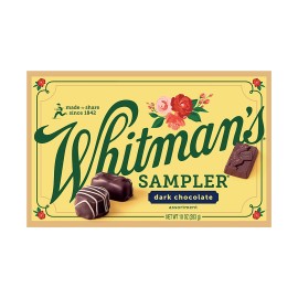 Whitman'S Sampler Gift Box, Dark Chocolate Assortment, 10 Ounce (22 Pieces)