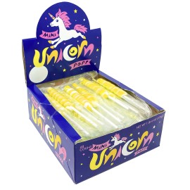 Unicorn Pops 48 Count - Individually Wrapped Unicorn Lollipops - Great For Party Favors, Candy Buffets, Kosher Candy (Lemon (Yellow))
