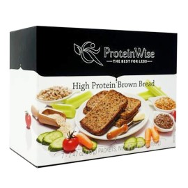 ProteinWise High Protein Brown Bread, High Fiber, Healthy Bread, High Protein Low Carb Snacks for a Healthy Diet, Trans Fat Free, Low Sugar, 7 Servings/Box (21 Slices)