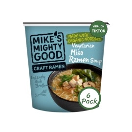 Mike'S Mighty Good Vegetarian Miso Ramen Soup - Instant Ramen Noodles Cups - Organic Instant Noodles - Non-Gmo Noodle Soup - Vegan Ramen Soup - 1.6 Ounces - 6 Pack