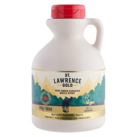 St Lawrence Gold Maple Syrup 500Ml - Grade A, 100% Pure Canadian Amber Maple Syrup For Pancakes, Waffles, Coffee And Cocktails - Buttery, Caramel Taste - Gluten Free, Vegan