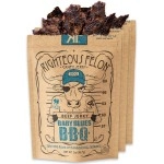 Righteous Felon Beef Jerky - Baby Blues Bbq Jerky - Gluten-Free Snacks - All-Natural, Locally Sourced & Dried Beef Jerky - Low-Sugar, High-Protein Healthy Snacks - 2 Ounces Each, Pack Of 3