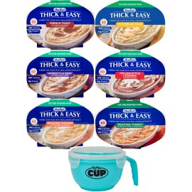 Hormel Thick & Easy Pureed Meals Variety, Scrambled Eggs, French Toast, Roasted Chicken, Beef, Lasagna, And Roasted Turkey With By The Cup Serving Bowl