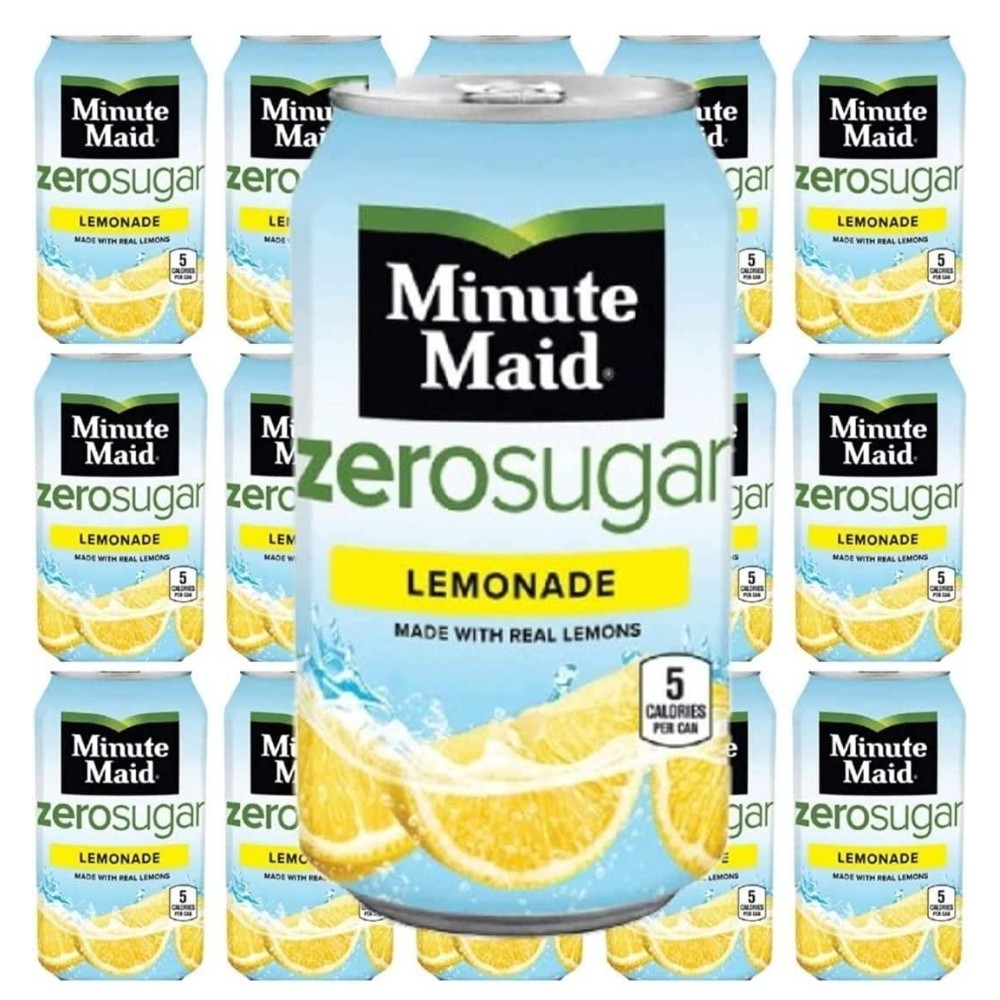 Minute Maid Zero Sugar Lemonade Soda 12 Fl Oz, 15 Pack, Total 180 Fl Oz