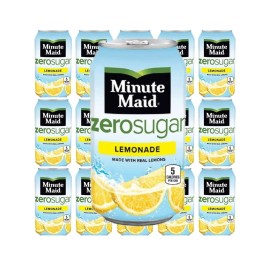 Minute Maid Zero Sugar Lemonade Soda 12 Fl Oz, 15 Pack, Total 180 Fl Oz