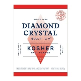 Diamond Crystal Kosher Salt Flakes - Full Flavor, No Additives And Less Sodium - Pure And Natural Since 1886-1 Pound Box