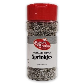 Bakers Choice Metallic Silver Sprinkles For Baking - Jimmies Sprinkles For Ice Cream Toppings - Dairy Free, Kosher 28 Oz