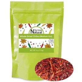 Dried Sichuan Red Chili Peppers Whole 4 Ounces, Medium Hot, Capsicum Annuum Used In Mexican, Chinese, Thai Dishes, Premium Szechuan Dried Red Chilies For Chili Oil, Paste, And Sauce