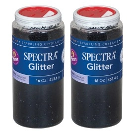 Spectra Glitter, Black, 1 Lb. Per Jar, 2 Jars