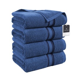 Lane Linen Bath Sheets - 100% Cotton Extra Large Bath Towels, 4 Piece Bath Sheet Set, Zero Twist, Quick Dry, Soft Shower Towels, Absorbent Bathroom Towels, Hotel Spa Quality, 35 X 66 Inch - Navy