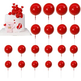 Balls Cake Topper Mini Balloons Cake Topper Pearl Balls Cake Pick Foam Ball Cupcake Topper Baking Decoration Supplies Toothpick Party Wedding Anniversary Birthday Baby Shower Cake Decoration