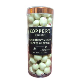 Peppermint Mocha Espresso Beans Individual Pack, White Chocolate Covered Whole Coffee Bean with Peppermints Pieces, Delicious Gourmet Candy Gift Basket Filler