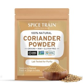Spice Train Coriander Powder (397G14Oz) Non Gmo, Gluten Free, 100% Raw, Sourced From India, Ground Spice For Cooking, Packed In Resealable Ziplock Pouch