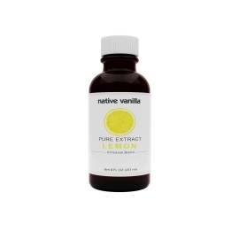 Native Vanilla - Pure Lemon Extract - 8 Fl Oz - Pure Flavors and Extracts - Perfect for Cooking, Baking, and Dessert Crafting