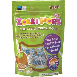 Zollipops Caramel & Green Apple, 10.4Oz, Sugar-Free, Allergy-Free, Vegan, Keto & Diabetic Friendly, Clean Teeth Candy