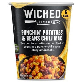 Wicked Kitchen Punchin Potatoes & Beans Chili Mac, 6 Pack - Two Instant Mashed Potato Varieties And A Blend Of Beans In A Punchy Chili Sauce - Plant-Based, Dairy Free And Gmo-Free